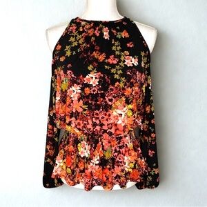 NWT Daily Thread Cold Shoulder Women Floral Boho Top Blouse Small